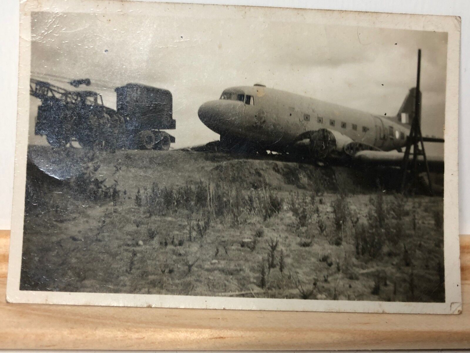WW2 Douglas DC3 Dakota being Dismantled   3.5 x 2.5 inch