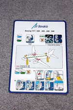 AIR SLOVAKIA BOEING 737-200/300/400/500 SAFETY CARD picture