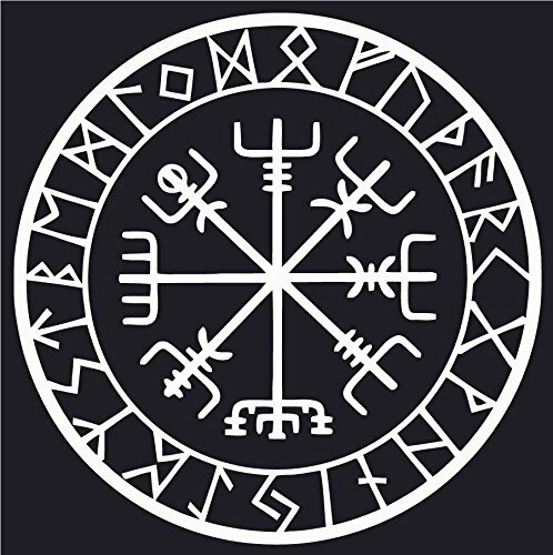 Viking Compass Asatru Rune Vegvisir Talisman Heathen Vinyl Decal Sticker Car