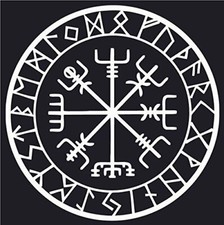 Viking Compass Asatru Rune Vegvisir Talisman Heathen Vinyl Decal Sticker Car picture