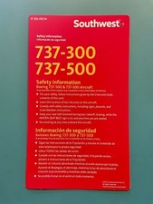 2014  SOUTHWEST AIRLINES SAFETY CARD--737-300/500 picture