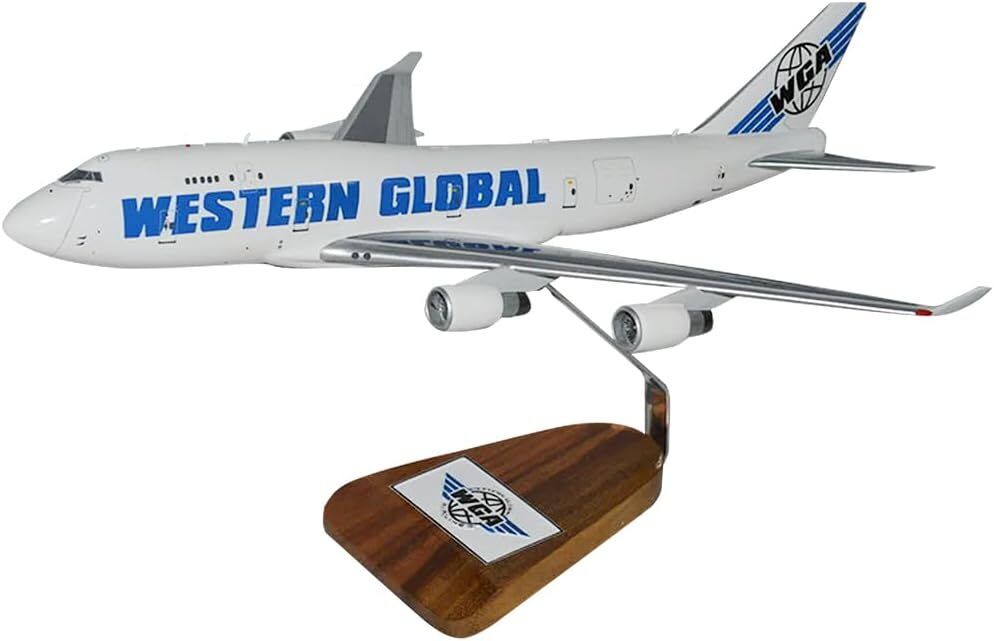 Western Global Airlines Boeing 747-400F Desk Display Model 1/144 SC Airplane
