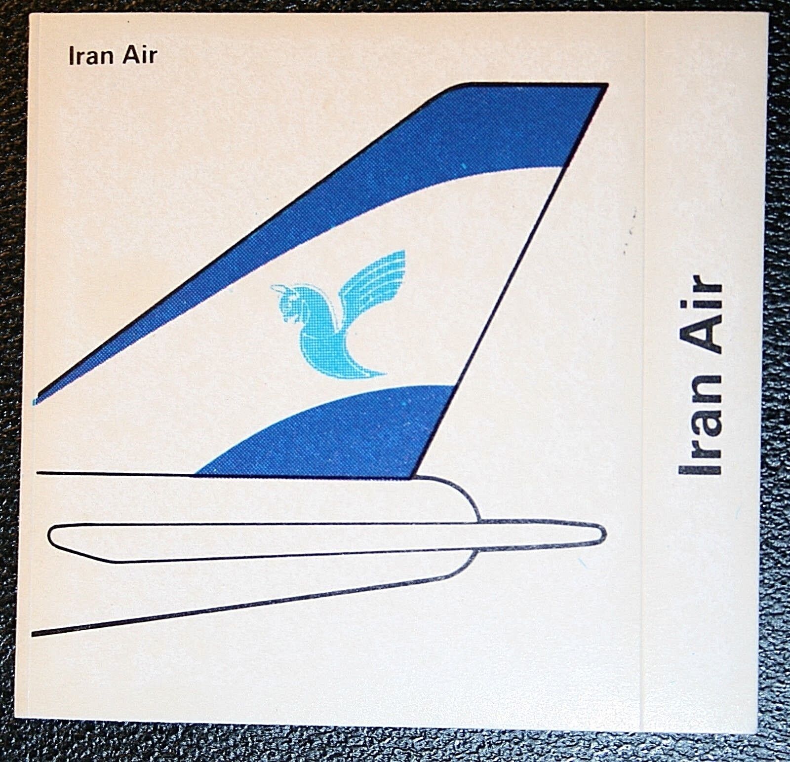 IRAN AIR  Tail Fin Colours  Sticker Card
