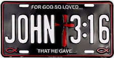 John 3:16 Christian Christ Aluminum Metal Novelty Car License Plate Tag picture