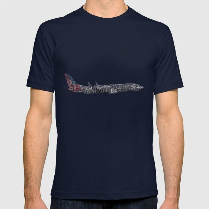 American Airlines Boeing 737 Airport Code Art - T-Shirt (Large)