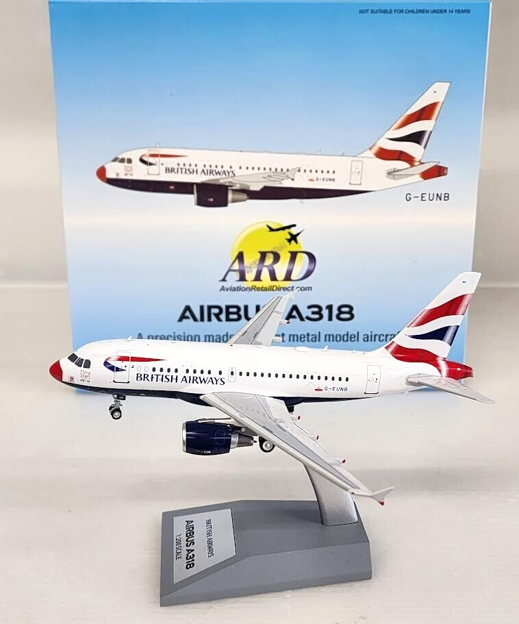 ARD Models 1:200 Airbus A318-112 British Airways \'RED NOSE\' G-EUNB Ref:ARDBA123 ARD Models 1:200 Airbus A318-112 British Airways \'RED NOSE\' G-EUNB Ref:ARDBA123