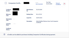 DELTA AIRLINES Companion Pass Certificate expires 05/31/2024 picture