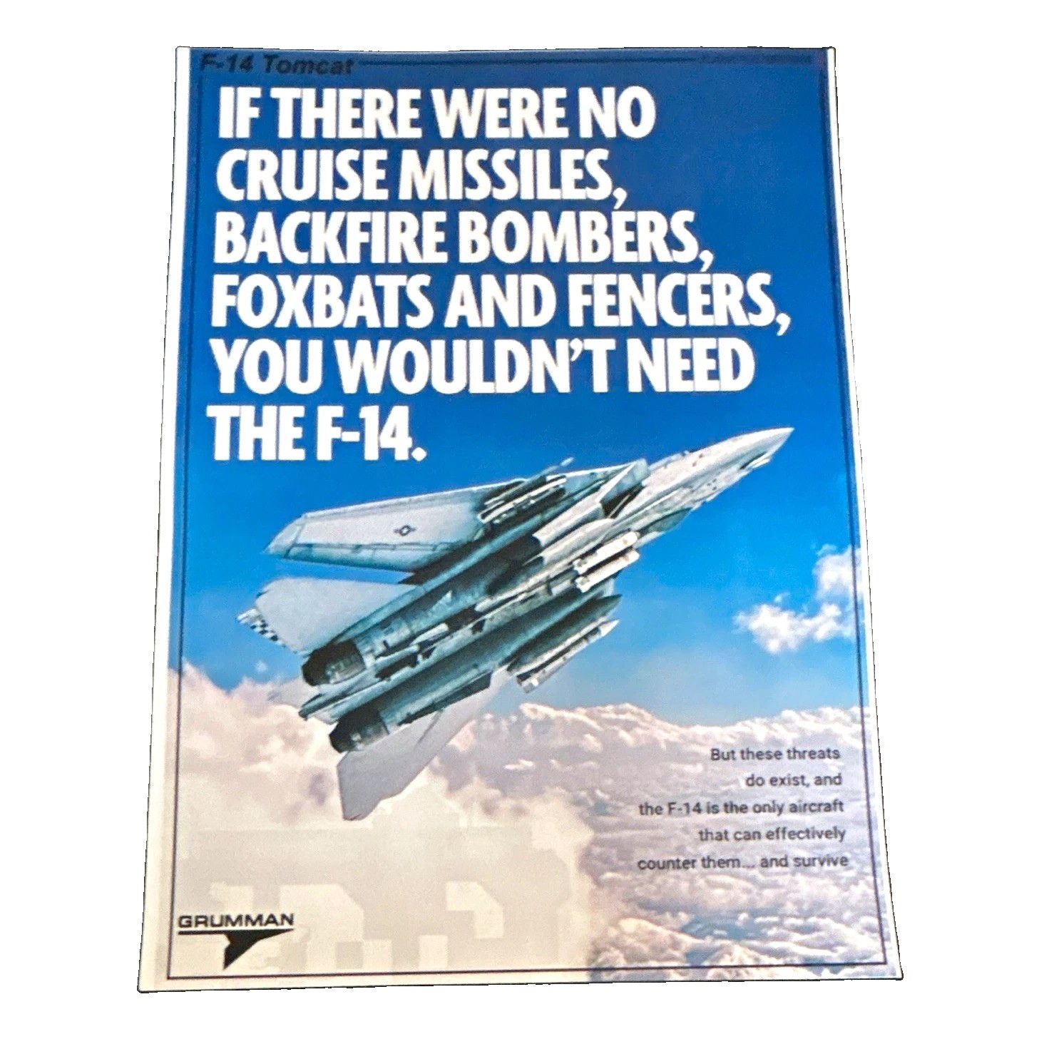 F-14 Tomcat Grumman Print/Ad 