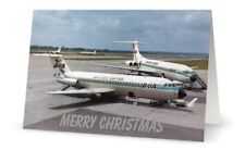 CHRISTMAS CARD - BUA BRITISH UNITED AIRWAYS BAC 111 and VC10 - NEW EDITION picture