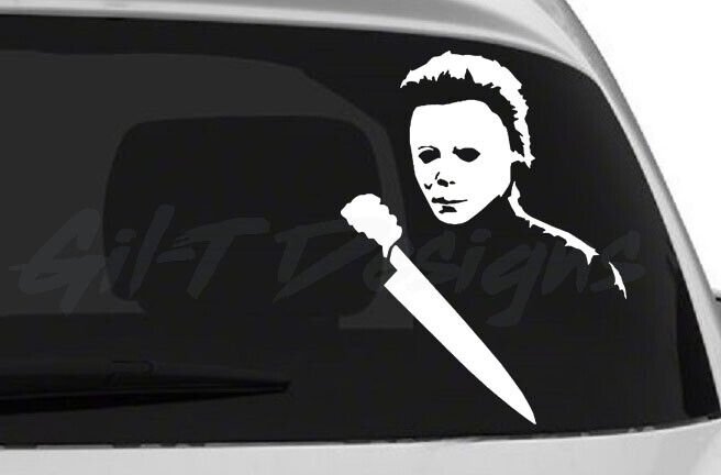 Michael Myers with Knife #1 Vinyl Decal Sticker, Halloween, Face, Horror, Shape