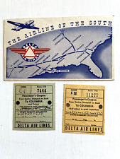 1945 Delta Airlines Ticket Jacket and Ticket Stubs picture