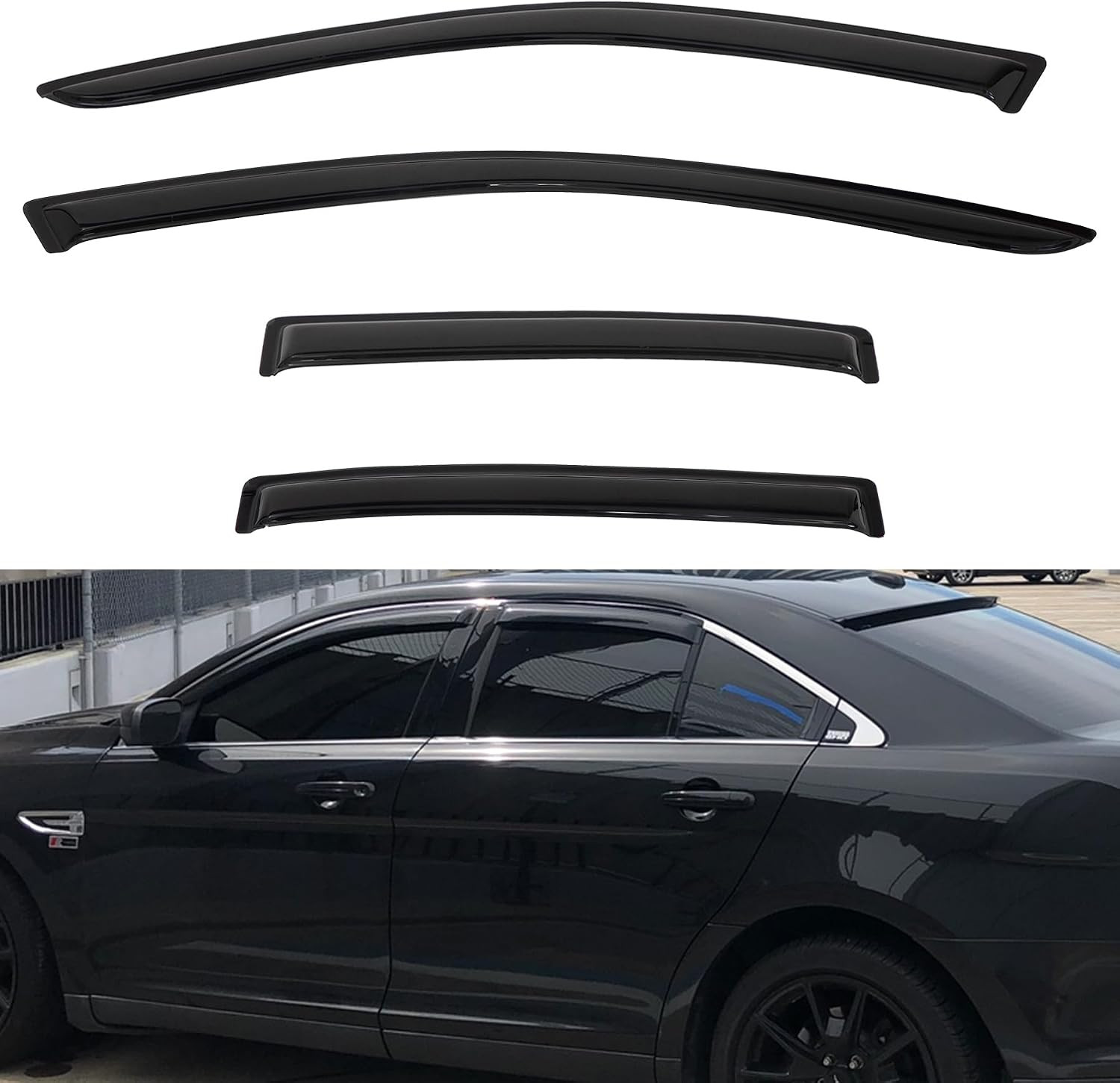 4Pcs Window Visors Rain Guards for 2010-2019 Taurus