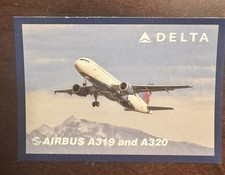 Delta trading card #28 Airbus A319 & A320 picture