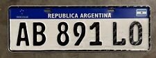 2018 Single Argentina CAR License Plate MERCOSUR - AB 819 LO - MINT HARD TO FIND picture