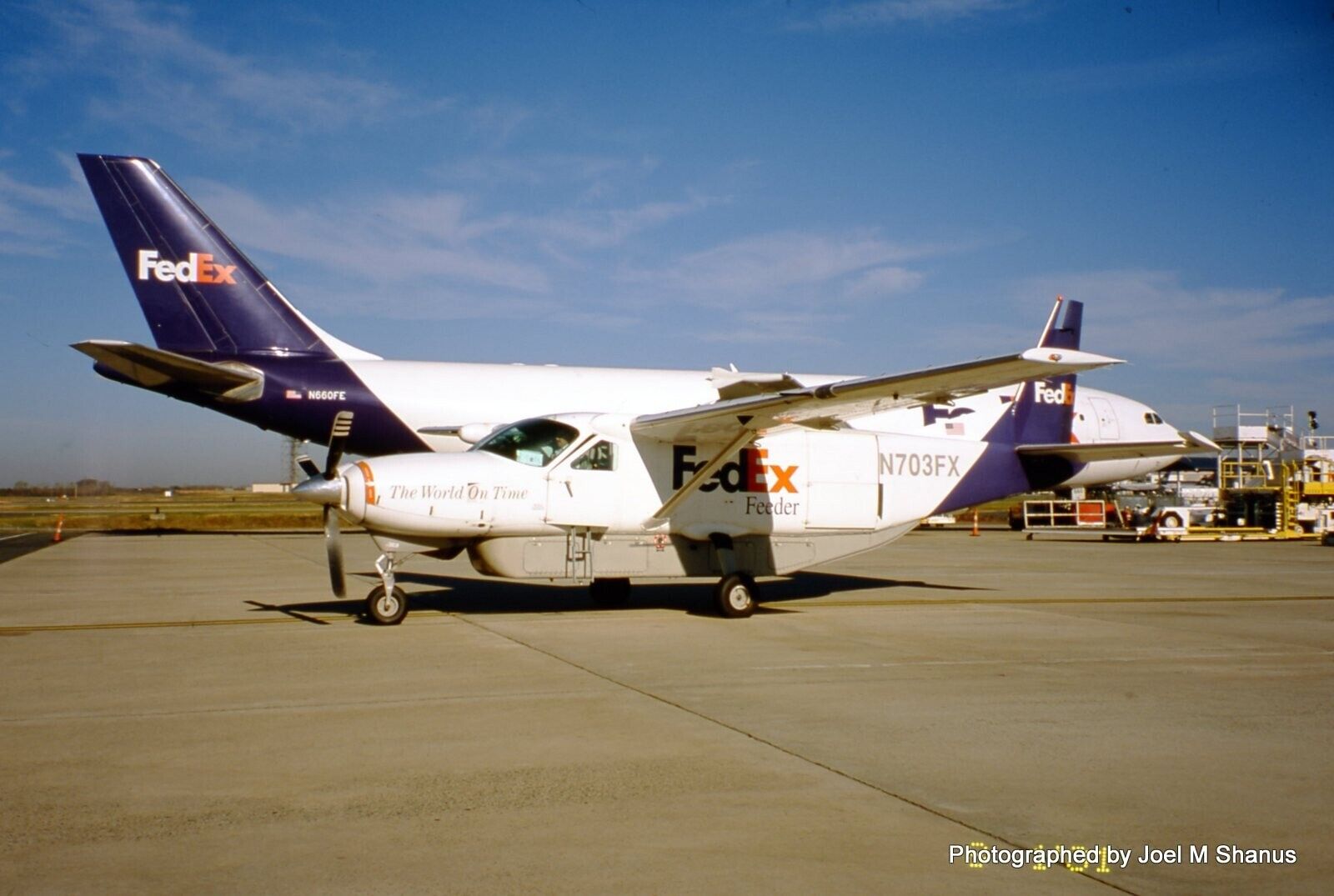 FedEx Feeder N703FX Cessna 208B Super Cargomaster at C Original Ektachrome Slide