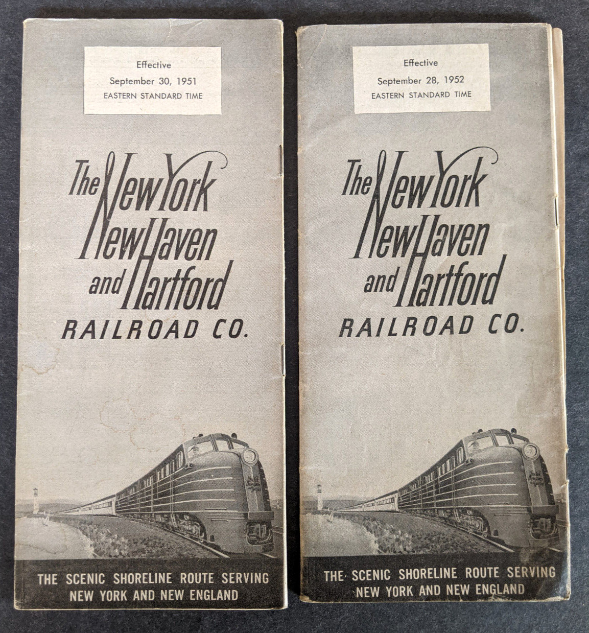 Vintage New York New Haven and Hartford Railroad Timetable Lot 1951 & 1952