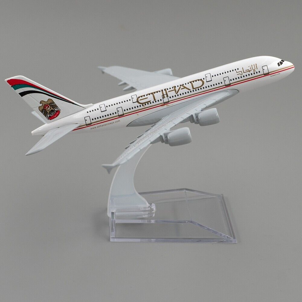 14cm Aircraft Airbus A380 Etihad Airways Alloy Plane Model Xmas Gift Decoration