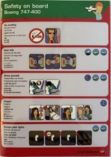 Virgin Atlantic Airlines Safety Card - Boeing 747-400 (6/03) picture