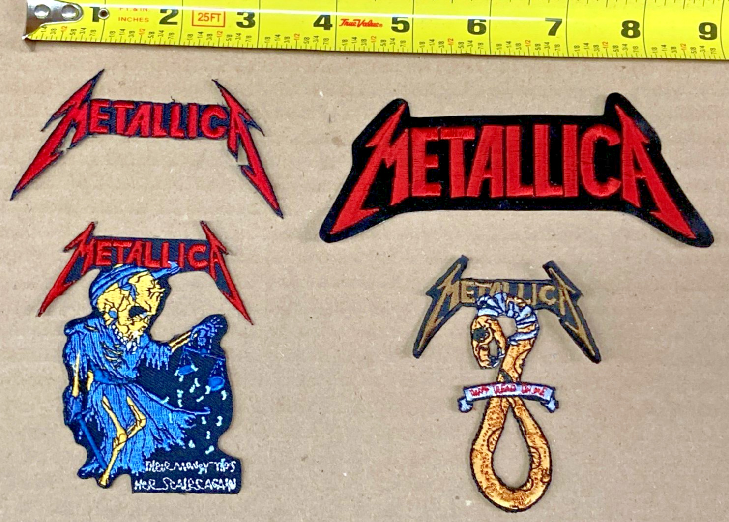 Group of 4 Metallica Embroidered Patches ~ Iron On ~ Licensed - Tronseal LTD