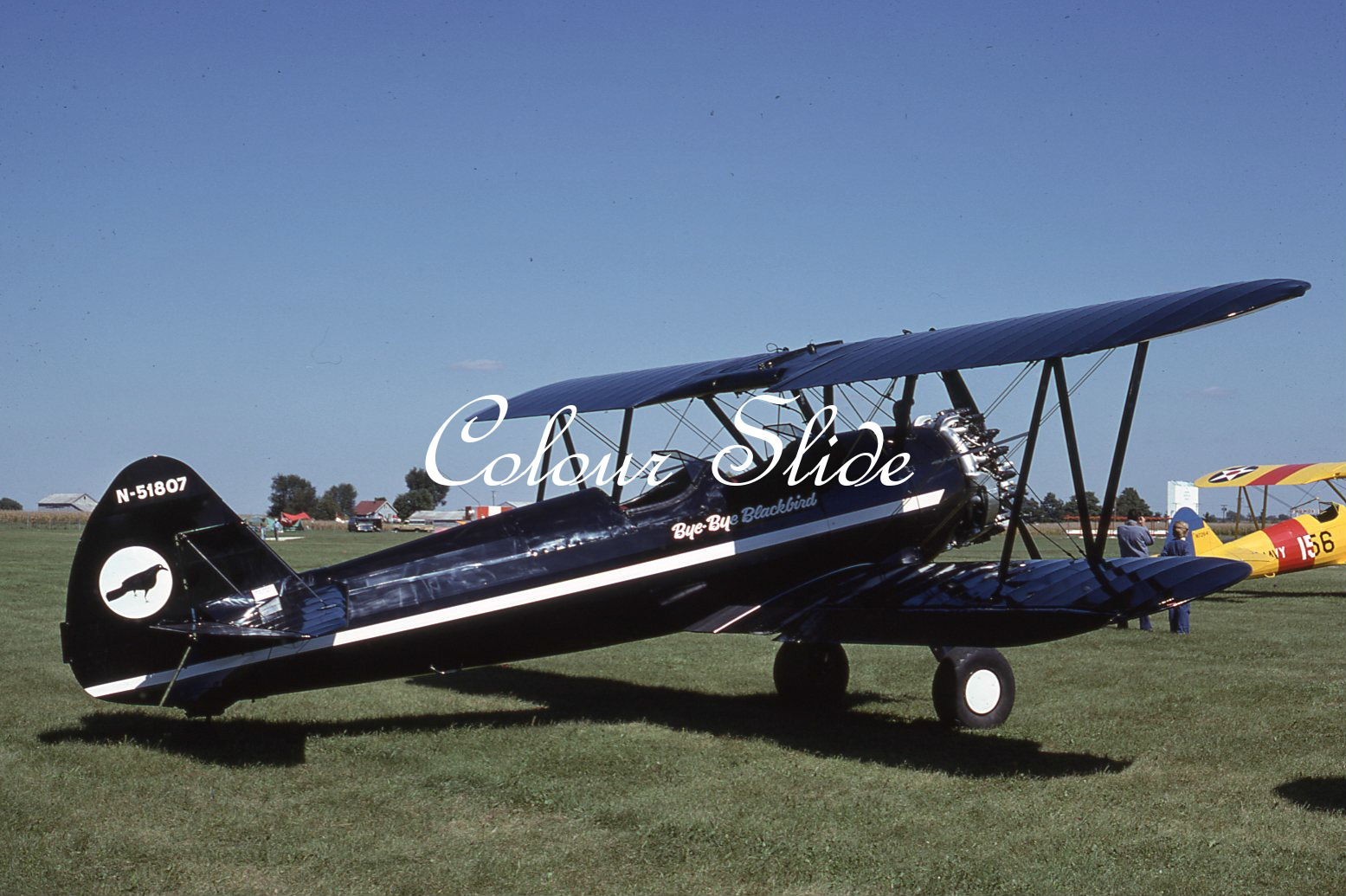 Boeing Stearman 75 Kaydet N51807, 9.77, Colour Slide, Aviation Aircraft Boeing Stearman 75 Kaydet N51807, 9.77, Colour Slide, Aviation Aircraft