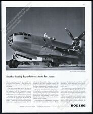 1944 B-29 Superfortress plane photo Boeing vintage print ad picture