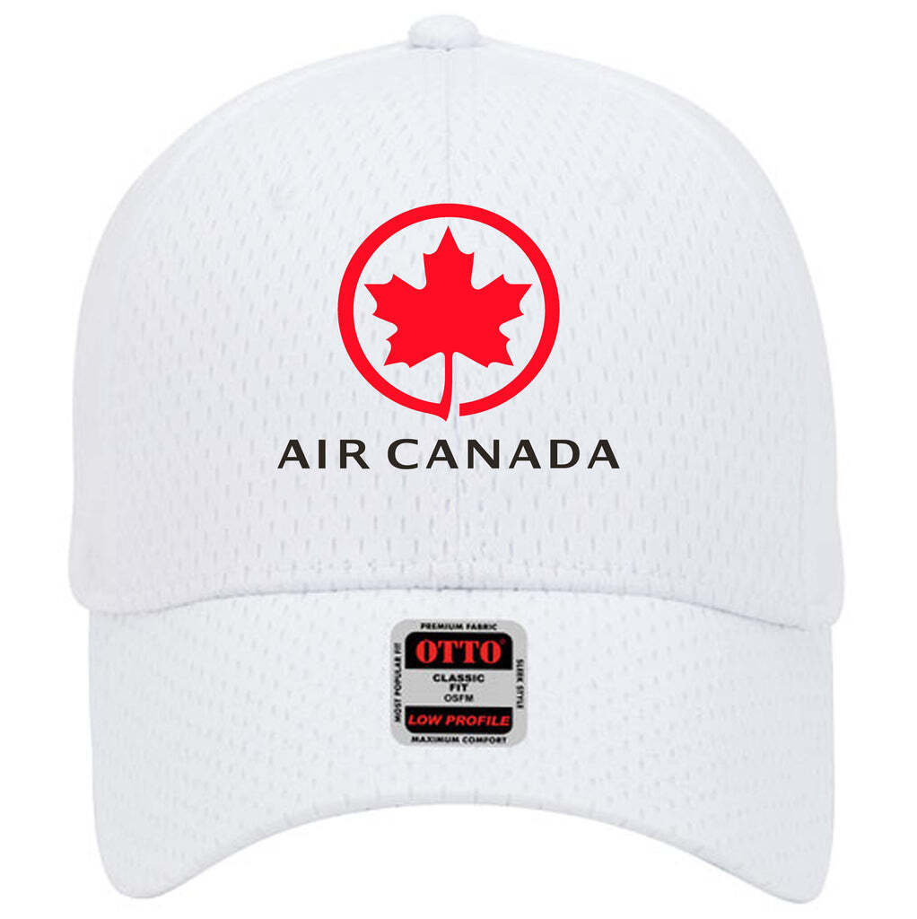 Air Canada Leaf Logo Adjustable White Red Black Mesh Golf Baseball Cap Hat New