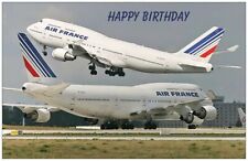 AIR FRANCE BOEING 747 BIRTHDAY CARD- NEW EDITION LIMITED EDITION picture