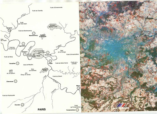 Air France Menu Paris New York Space View Paris France Cover 1977 Boeing 747 