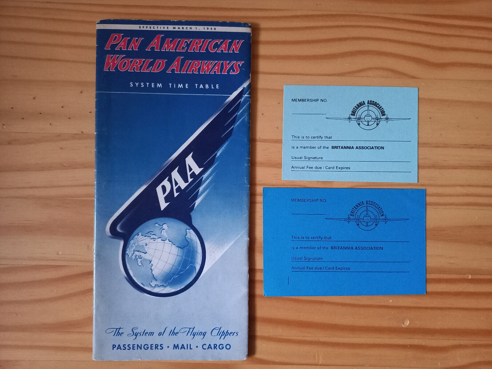 Vintage Pan Am Pan American World Airways Timetable 1950