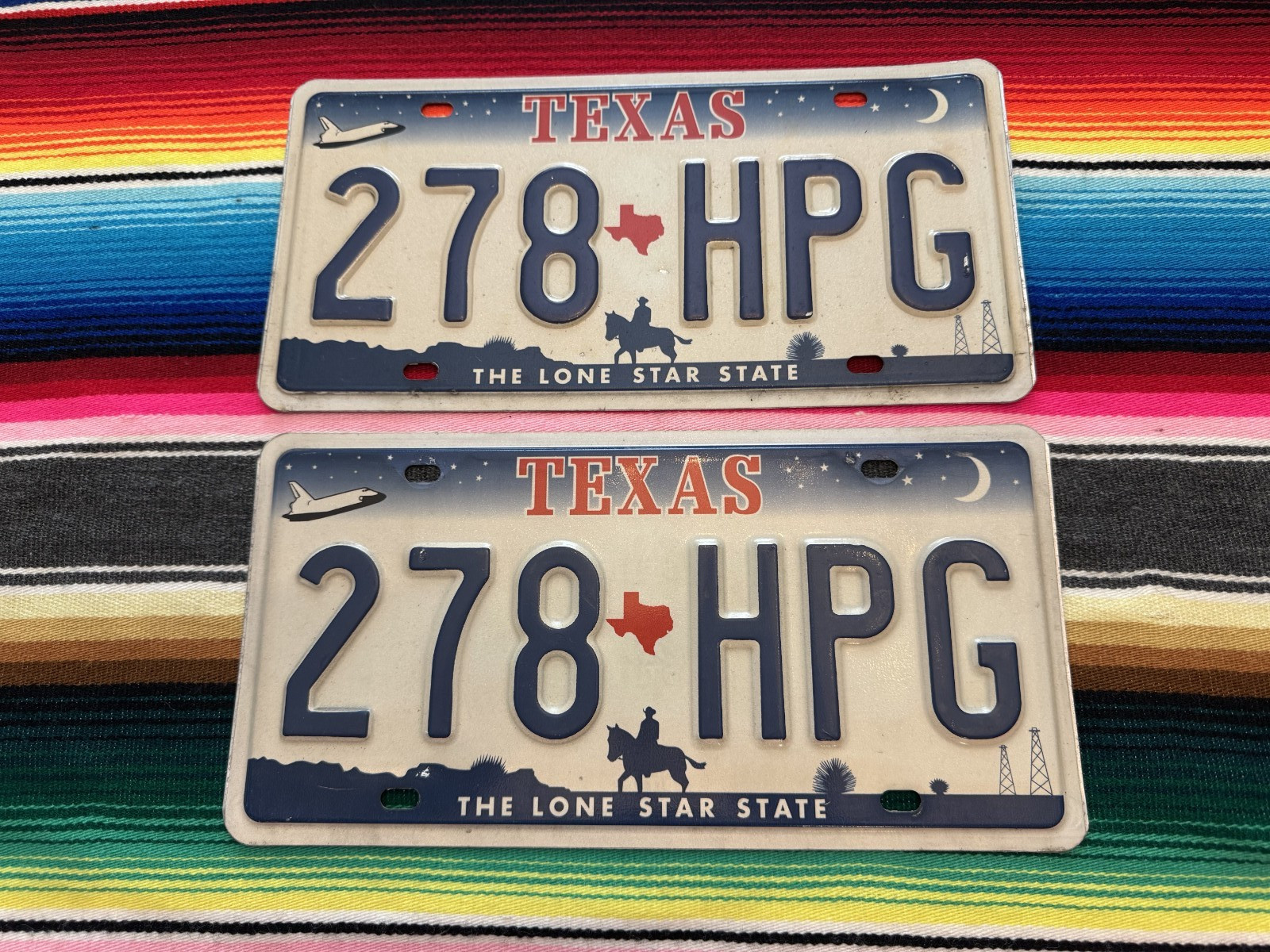 2000-2001-2002-2003-2004 Texas Space SHUTTLE PASSENGER NO Flag LICENSE PLATES