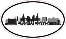 5x3 Oval Las Vegas Skyline Sticker Cup Luggage Car Window Travel Bumper Decal picture