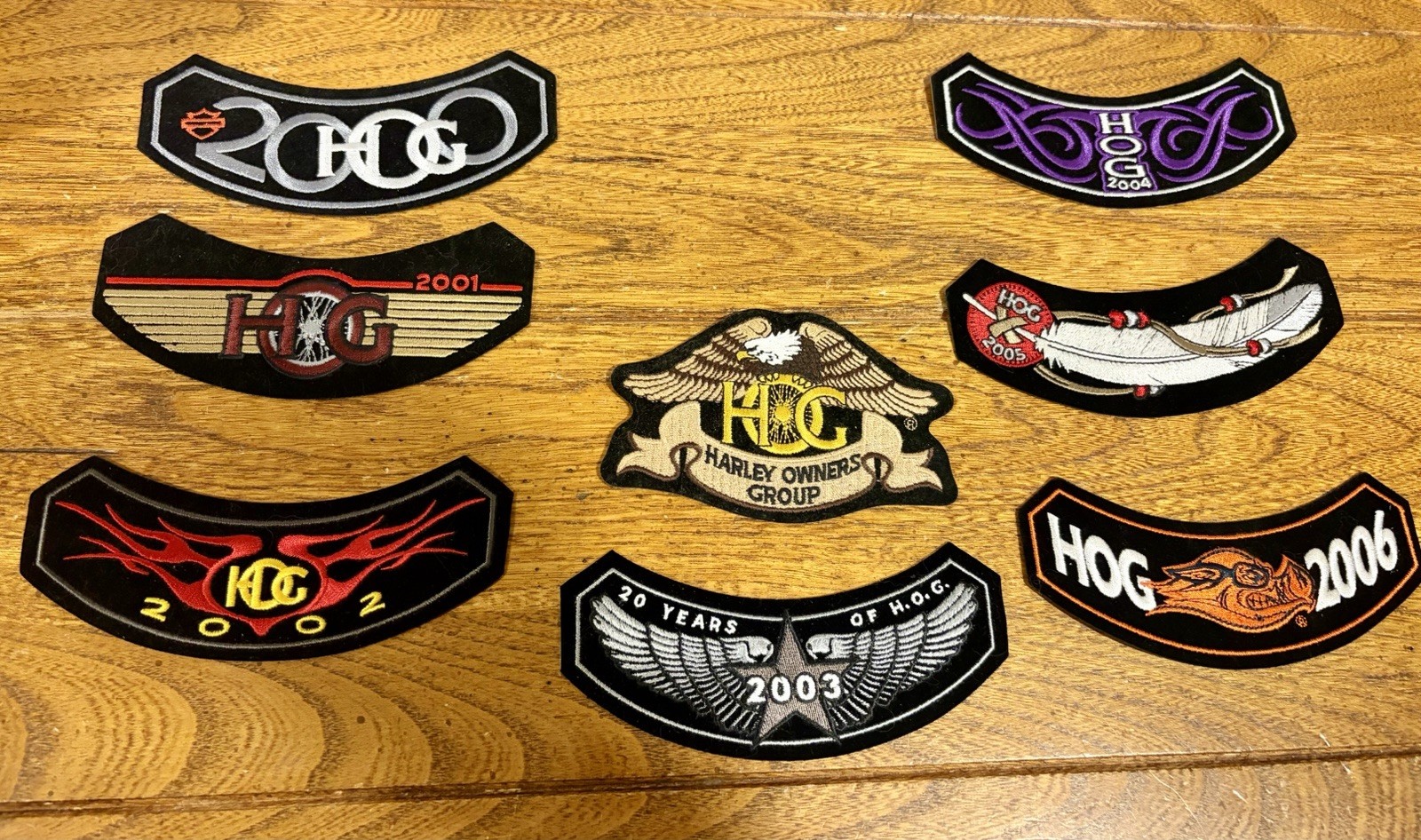 Lot Of 8 Harley Davidson Owner Group Hog Patches 2000-2006 Lot Of 8 Harley Davidson Owner Group Hog Patches 2000-2006