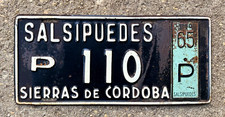 Argentina License Plate 1965 Salsipuedes Sierras de Cordoba P 110 South America picture