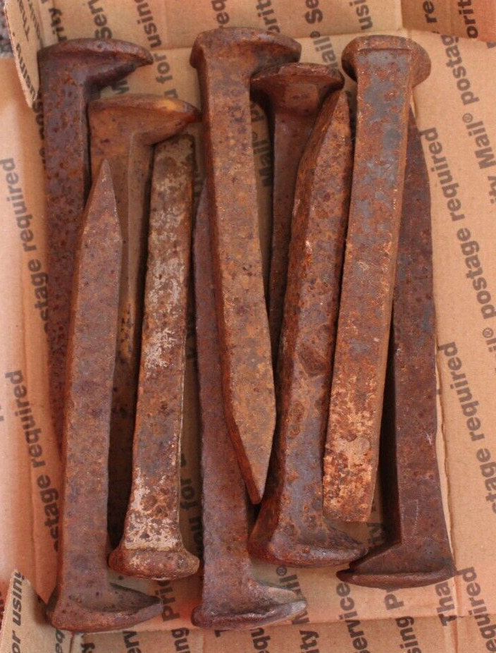 Lot of 10 Railroad Spikes Crafting and Blacksmith Forging (FREE SHIPPING)