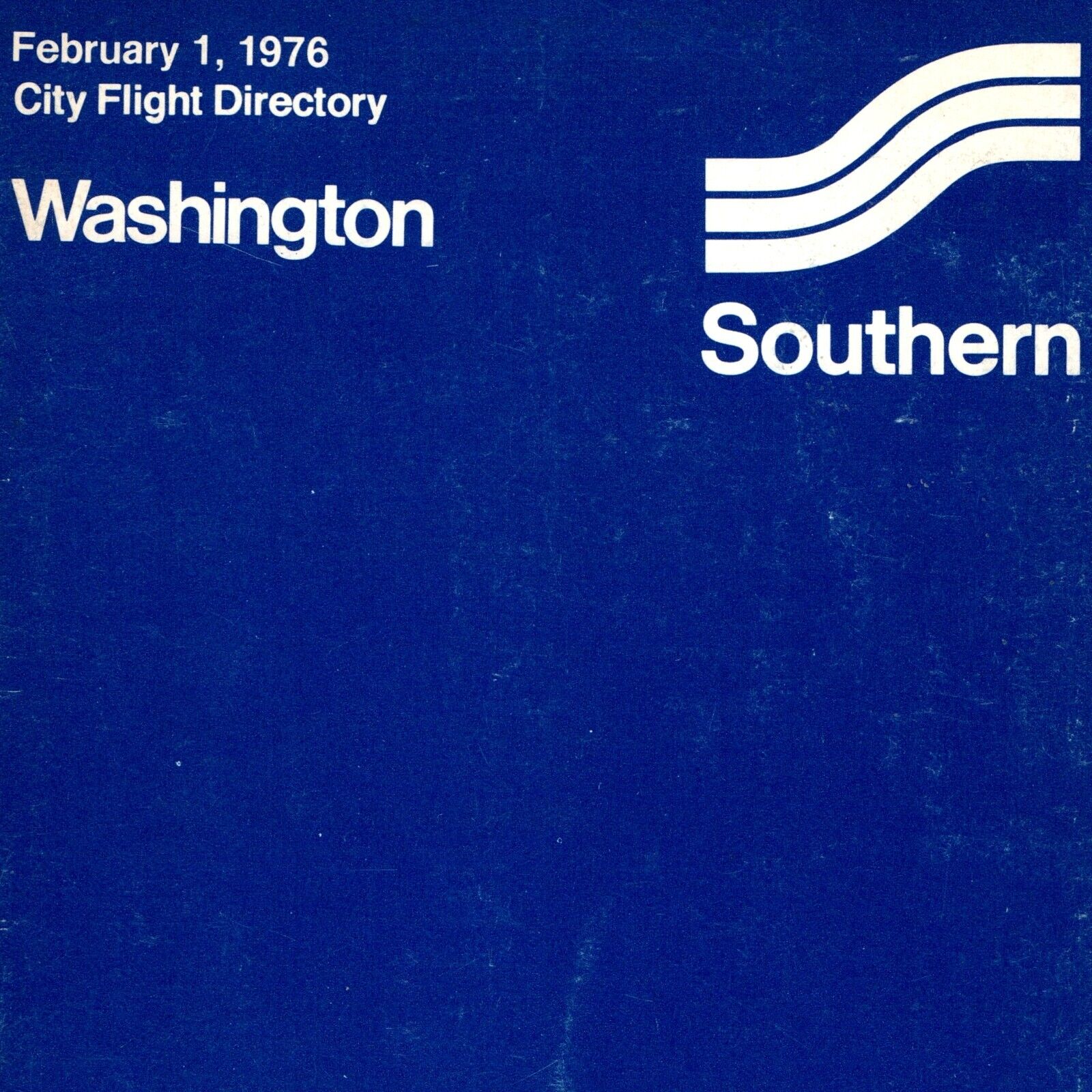 1976/2/1 Southern Airways Timetable WASHINGTON DC City Flight Directory Lines 4A