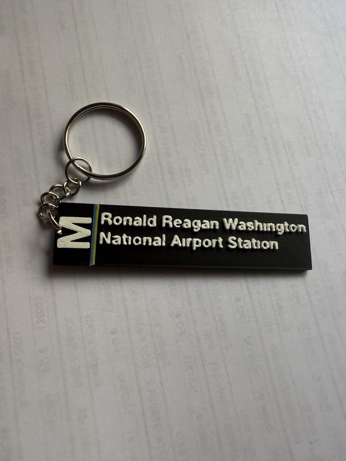 Airline Bag Tag Keychain Ronald Reagan Washington DNC Welcome Airport Station M Airline Bag Tag Keychain Ronald Reagan Washington DNC Welcome Airport Station M