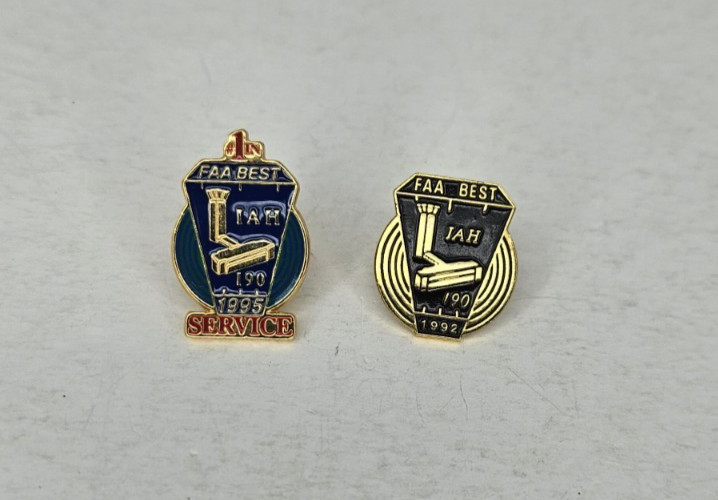 1992 1995 FAA Best IAH Air Traffic Control Lapel Pin George Bush Houston Airport 1992 1995 FAA Best IAH Air Traffic Control Lapel Pin George Bush Houston Airport