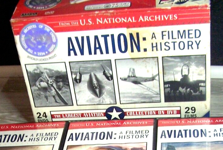 AVIATION :A FILMED HISTORY  From the U.S. National Archives 24 DVDS  29 Films