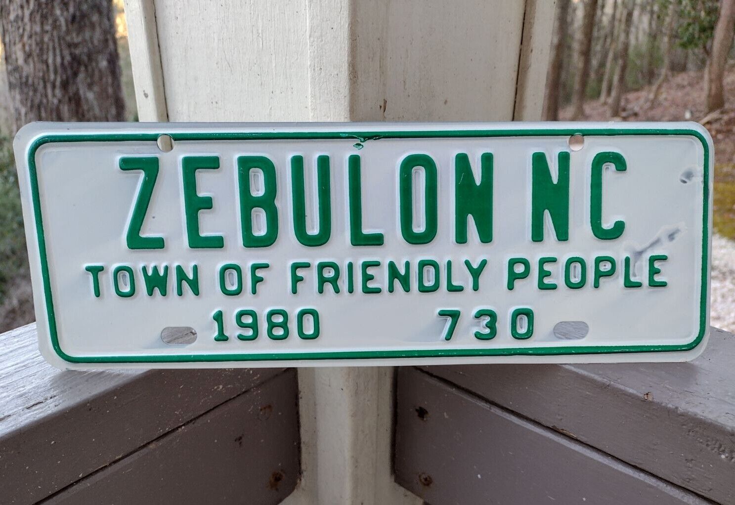 Zebulon, NC City License Plate  1980