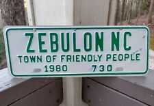Zebulon, NC City License Plate  1980 picture