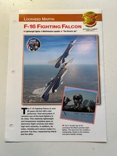 Lockheed Martin F-16 Fighting Falcon Jet Aircraft of the World Sheet Pamphlet picture